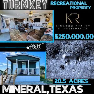 Turnkey 20.05 Acres In Mineral, Texas.